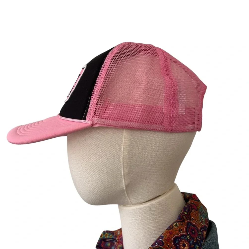 NWT pink taco shop foam mesh snap back trucker hat pink black - Picture 4 of 11